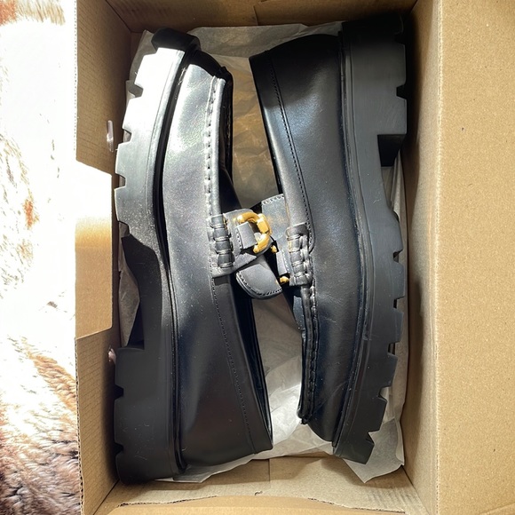 Zara Leather Lug Sole Loafers - Picture 2 of 5